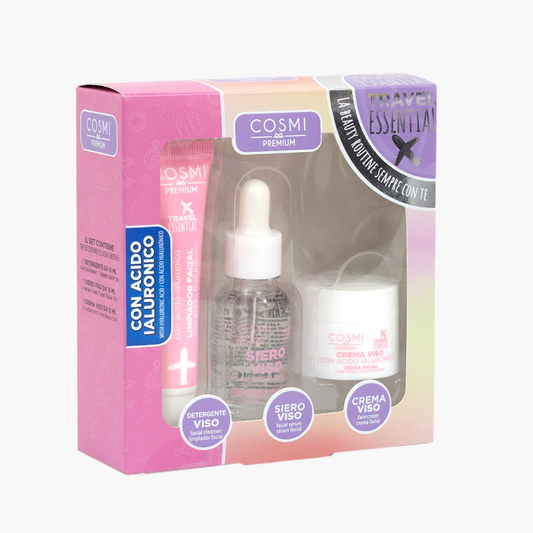 Travel set za njegu lica (ČISTAČ, KREMA I SERUM S HIJALURONSKOM KISELINOM)
